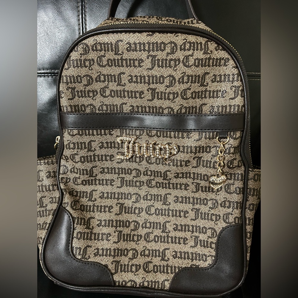 Juicy Couture Monogrammed Bag with Brown and Cream Pattern